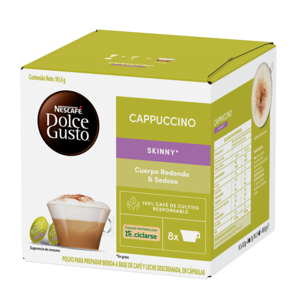 Caja de Cappuccino Skinny 16 cápsulas Nescafé® Dolce Gusto®  de 16 cápsulas | Vista lateral thumbnail