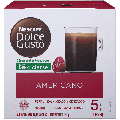 Café Americano con 16 Cápsulas