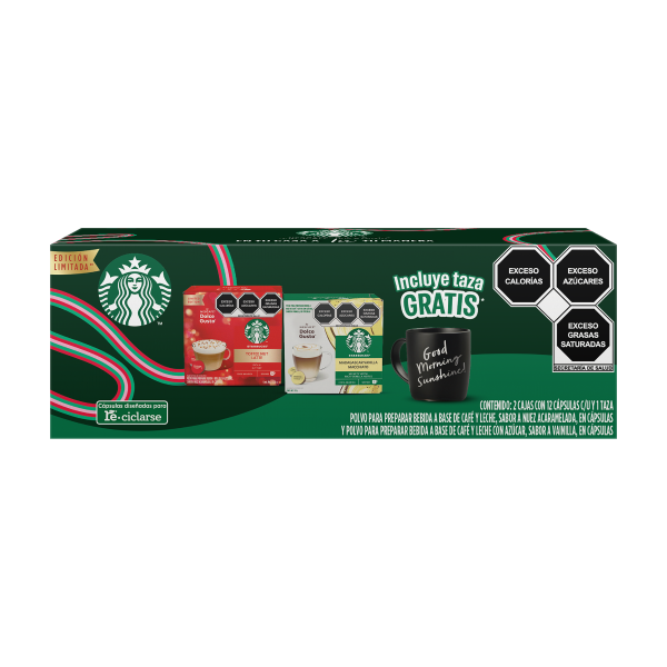 Starbucks Toffee Nut + Vainilla + Taza Negra