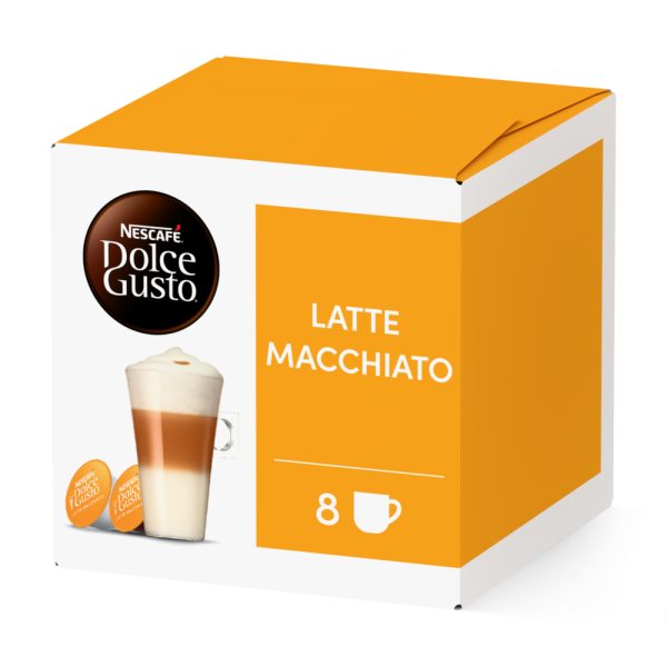 Caja de 16 cápsulas de Latte Macchiato front view