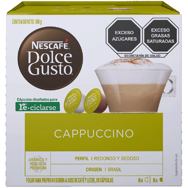 Caja de 16 cápsulas de Cappuccino de Nescafé Dolce Gusto