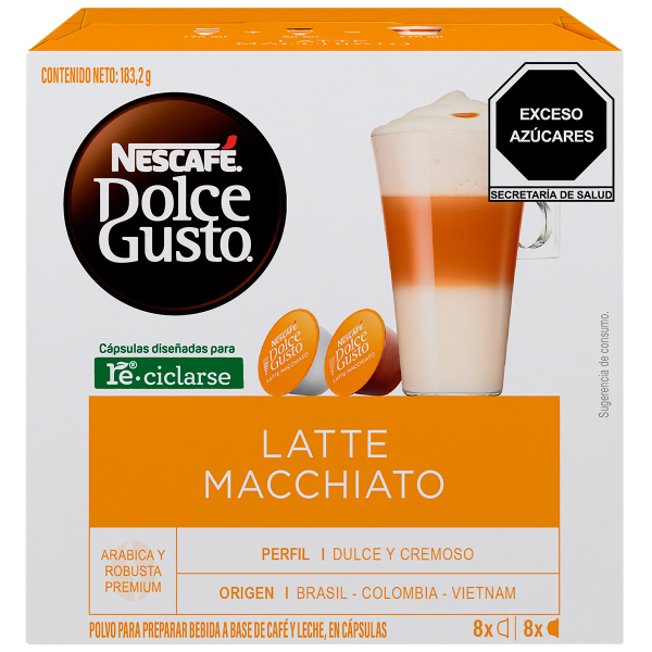 Caja de 16 cápsulas de Latte Macchiato