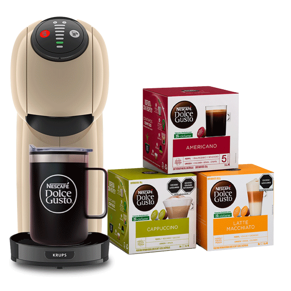 Genio S Taupe + 48 cápsulas + Taza termo de regalo