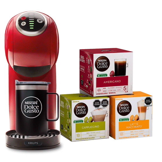 Genio S Plus Roja + 48 cápsulas + Taza termo de regalo