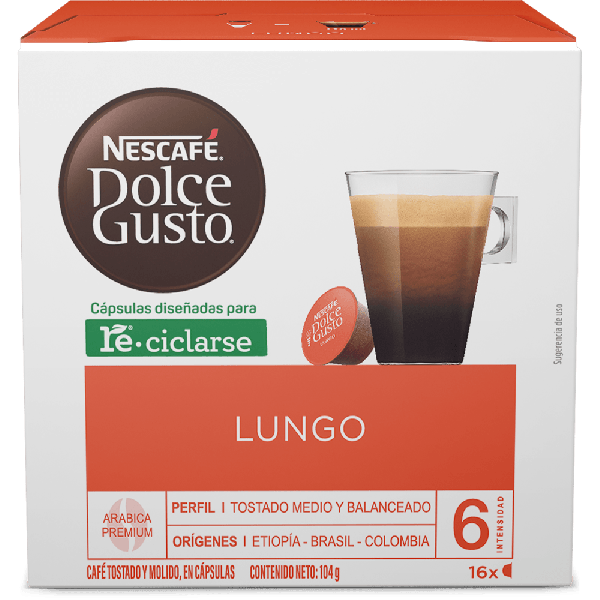 Café Lungo Caja con 16 Cápsulas