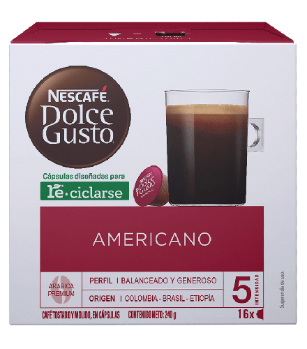 Caja de 16 c&aacute;psulas de Americano de Nescaf&eacute; Dolce Gusto