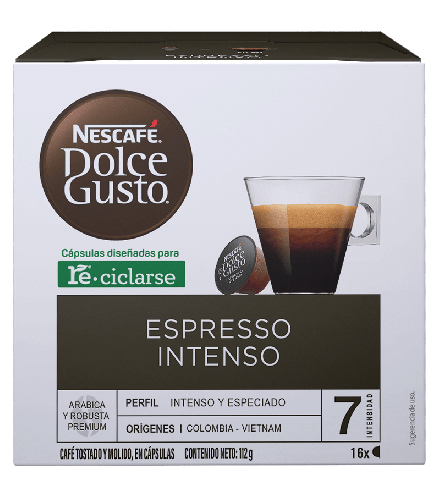 Caja de 16 cápsulas de Espresso Intenso de Nescafé Dolce Gusto