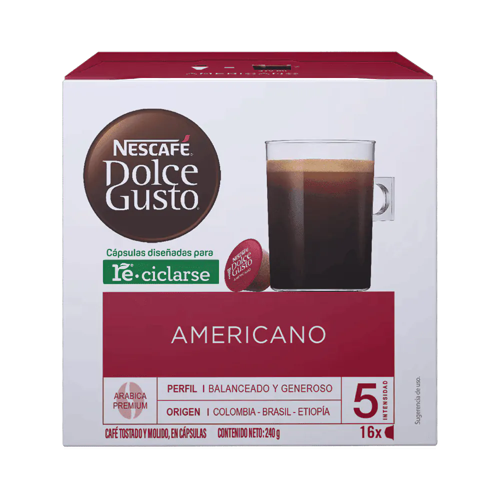 Café Americano con 16 Cápsulas