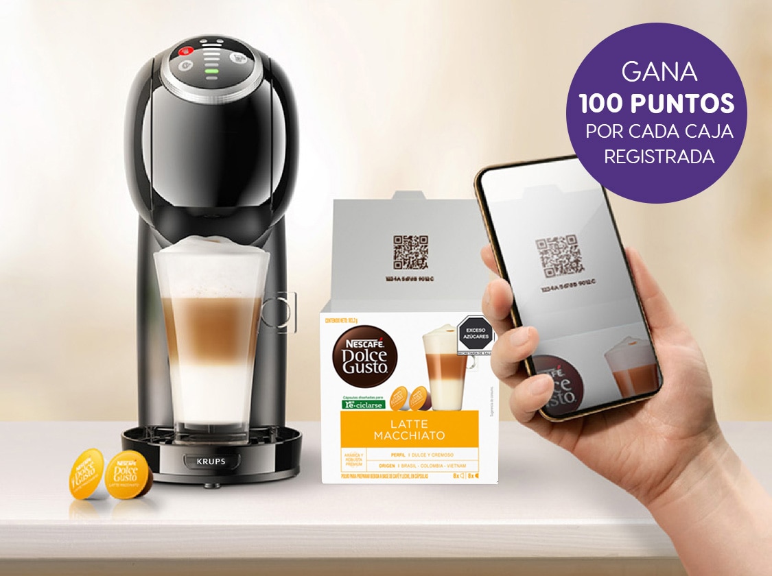 CAFETERA NESCAFÉ DOLCE GUSTO LUMIO AUTOMÁTICA + PACK 48 CAPSULAS DE  STARBUCKS