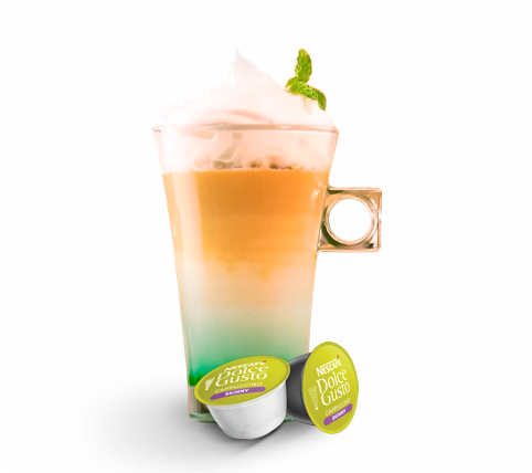 Bebida cappuccino con menta