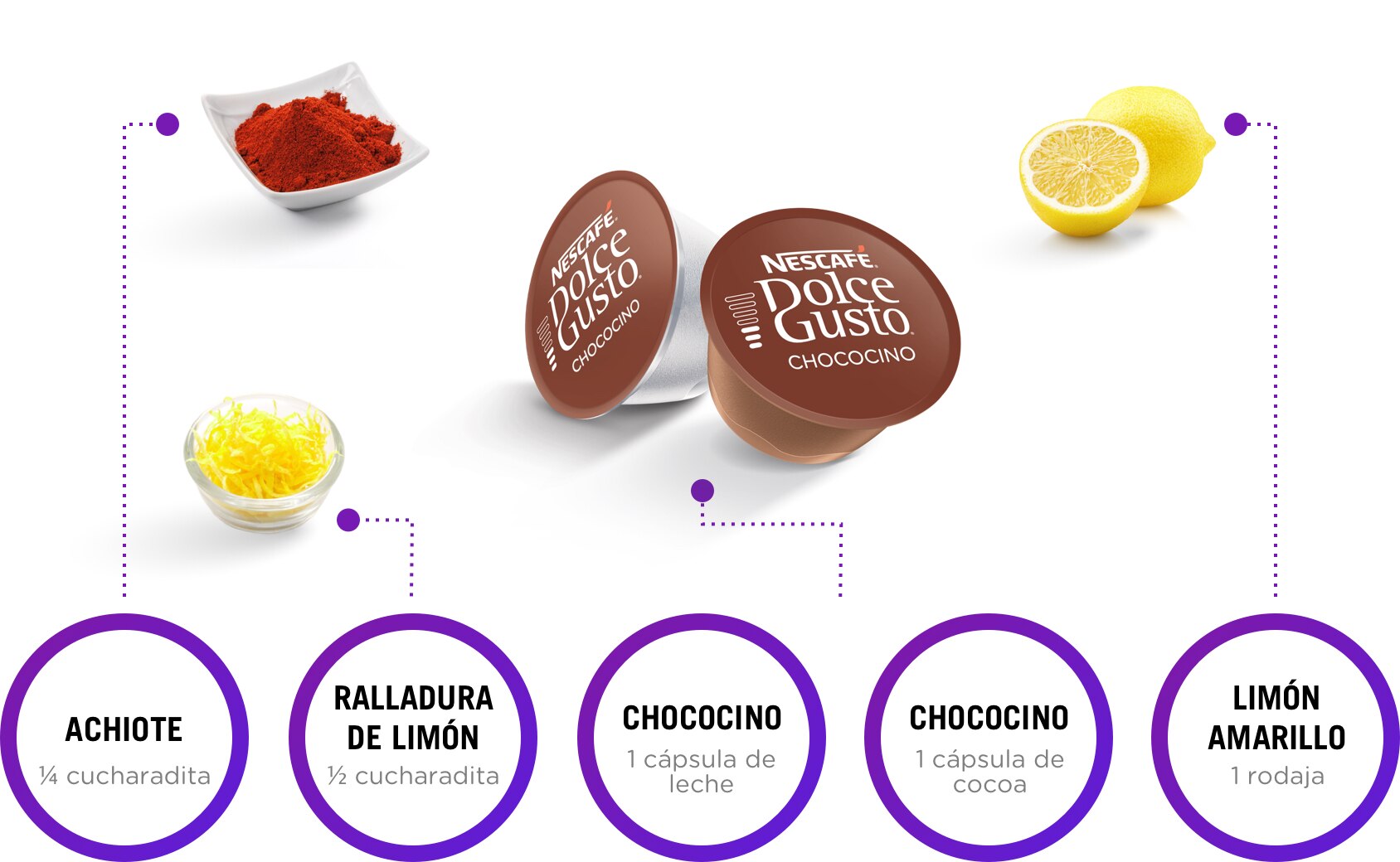 Ingredientes chococino achiote